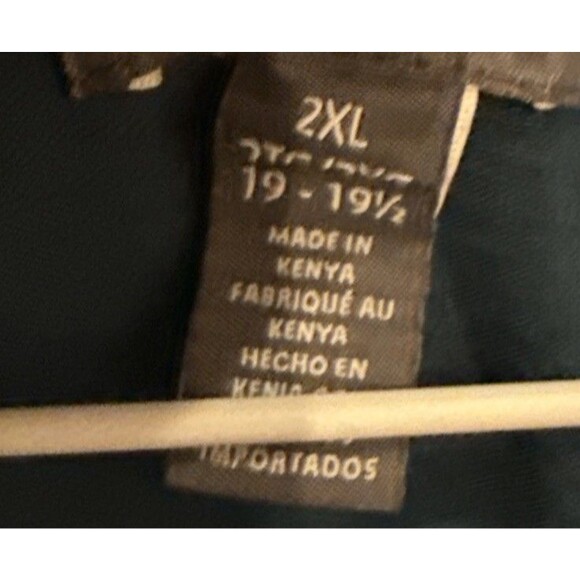 BIG & TALL Van Heusen Graphic Casual Button Up Shirt Blue 2XL GUC - Picture 4 of 6